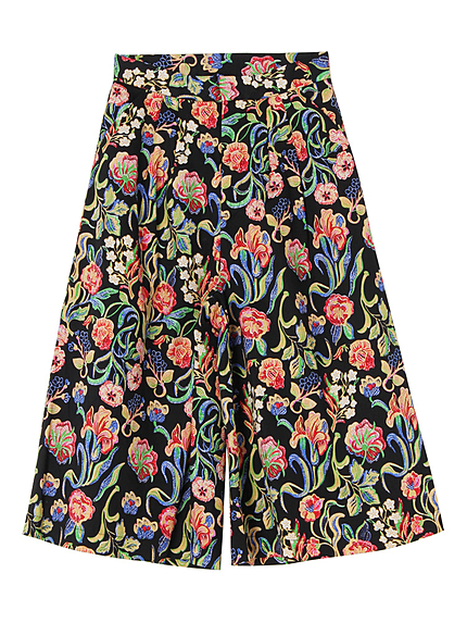 フラワーワイドミディパンツ