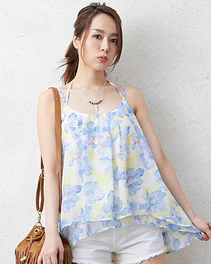 花柄Aライン／キャミ（ＯＵＴＬＥＴ）