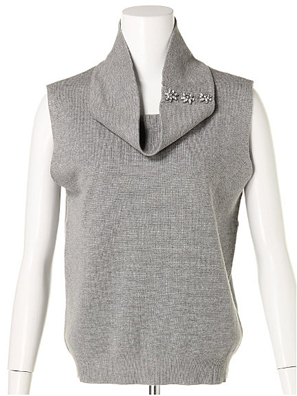 スヌード付ミラノリブニット