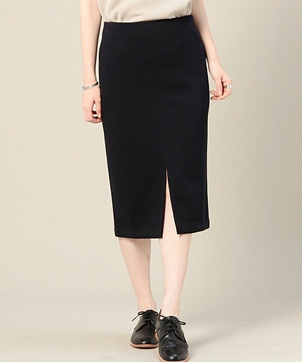 BY パイルダンボールニット フロントスリットスカート