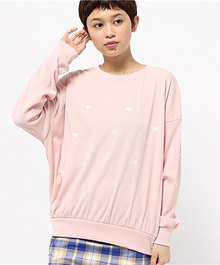 WEGO/ハート刺繍スウェット