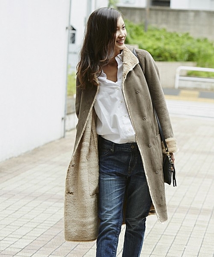 JCUR フェイクムートン HDD ロング　コート