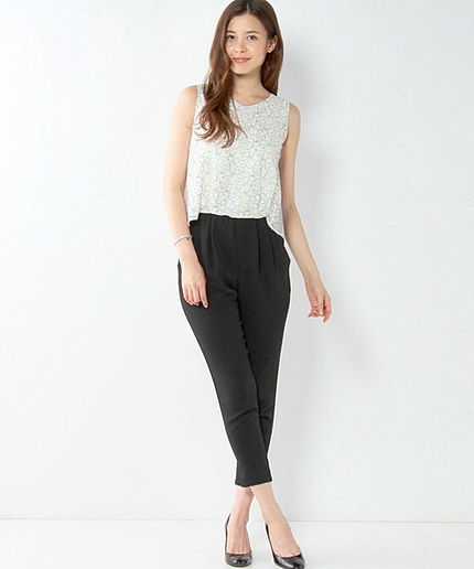 JPDF レース N/SL オールインワン / サロペット / 二次会 / フォーマル / オケージョン / パーティー / 結婚式ワンピース /結婚式 ワンピ