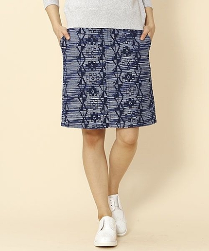 デニムムラ糸ジャカードタイトスカート