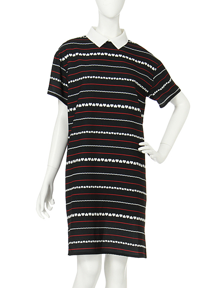 HEART MARIN BORDERシャツワンピース