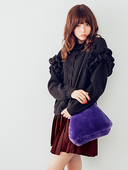 【八木アリサコラボ】ファーがま口bag