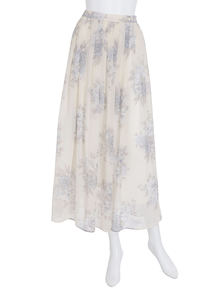 【DUO】 ミドルフラワーロングスカート