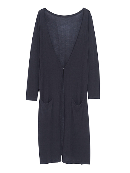 レーヨンニットロングカーデ