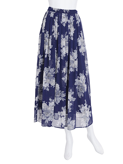 【DUO】 ミドルフラワーロングスカート