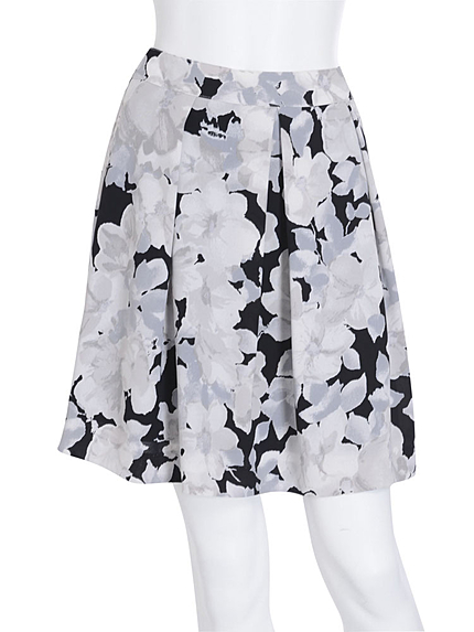 【DUO】 FLOWERプリントタックminiスカート