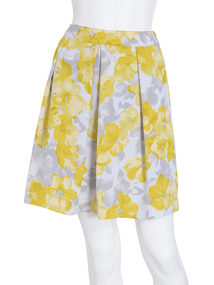 【DUO】 FLOWERプリントタックminiスカート