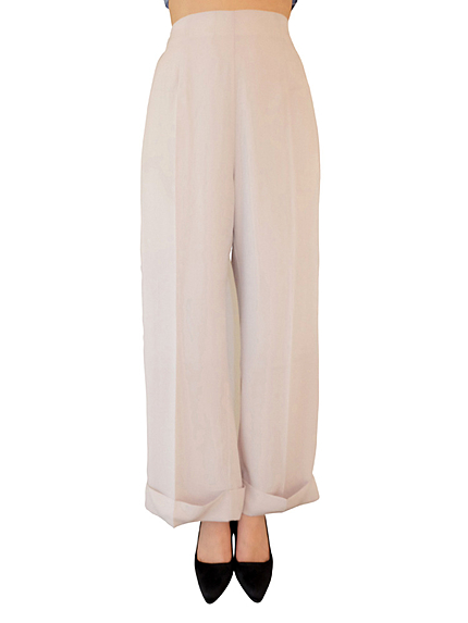 センタープレスワイドストレートパンツ