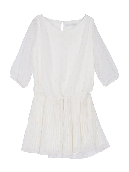 【DUO】 箔ドットシフォンプリーツワンピース