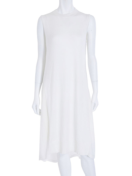 【DUO】 異素材切替ノースリニットロングワンピース