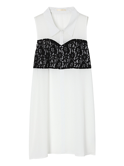 バストレースシャツワンピース