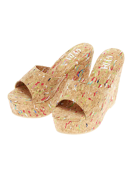 コルクウェッジサンダル