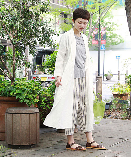 ドレッシングリネンローブコート