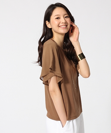 【新色追加】ソデシフォンカットプルオーバー半袖