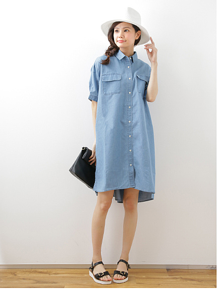デニムシャツワンピース