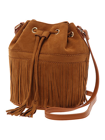 巾着フリンジバッグ