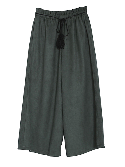 スエードタッセルワイドパンツ