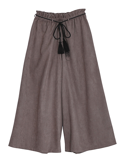 スエードタッセルワイドパンツ