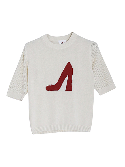 パールハイヒールニット