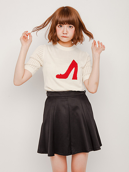 パールハイヒールニット