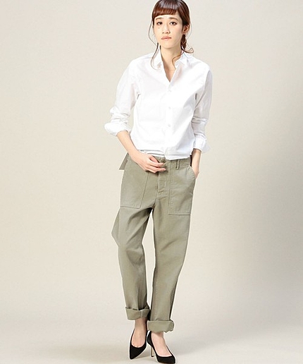 BYTU バックサテン ファティーグパンツ