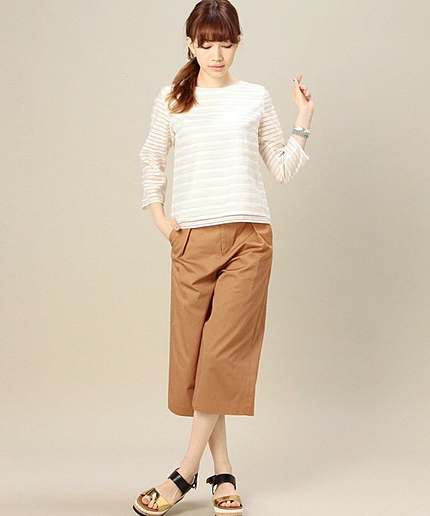 BYBC コットン8分丈ガウチョパンツ ◇：