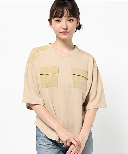 WEGO/ワッフルポケットTシャツ