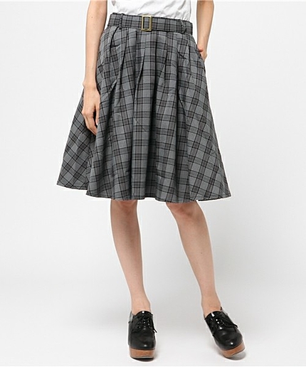 WEGO/ベルト付きミドルスカート