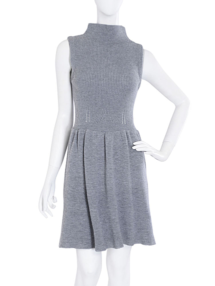 【W】ボトルネックニットワンピース