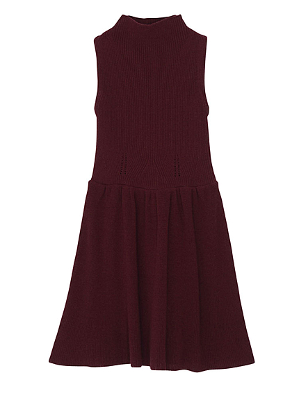 【W】ボトルネックニットワンピース