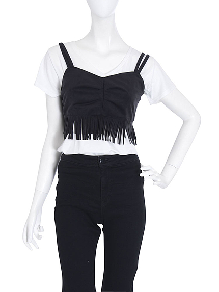 【dazzlin】フリンジスエードビスチェ