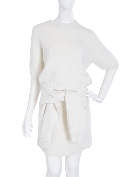 【W】アンゴラハーフスリーブトップス