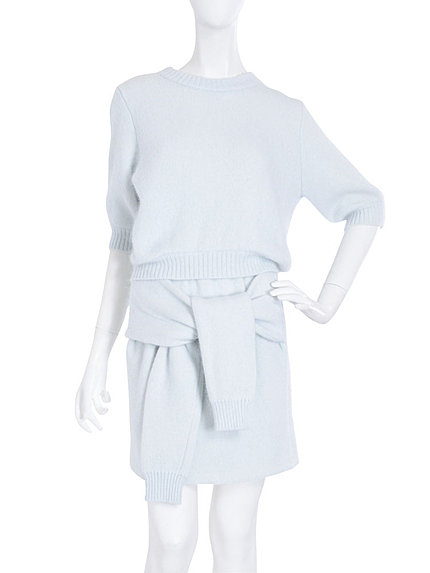 【W】アンゴラハーフスリーブトップス