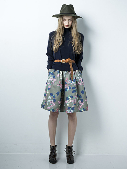 【dazzlin】チューリップ膝丈切替スカート