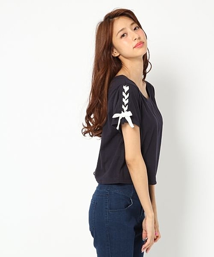 【8/11再値下げ】シフォンレースアップT