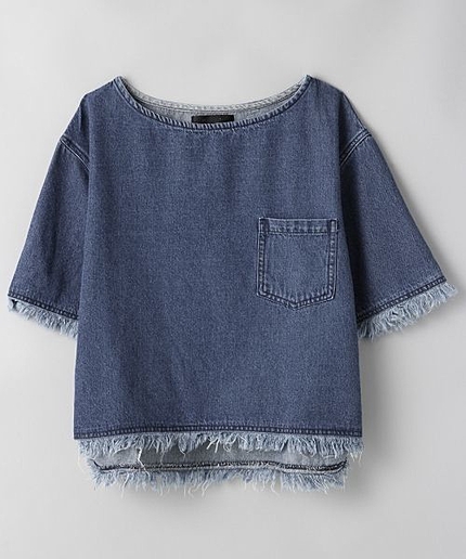 デニムフリンジプルオーバーSS