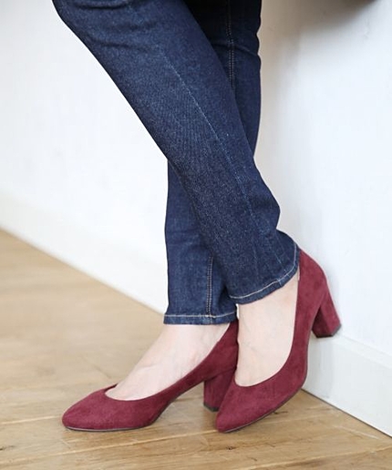 チャンキーヒールパンプス