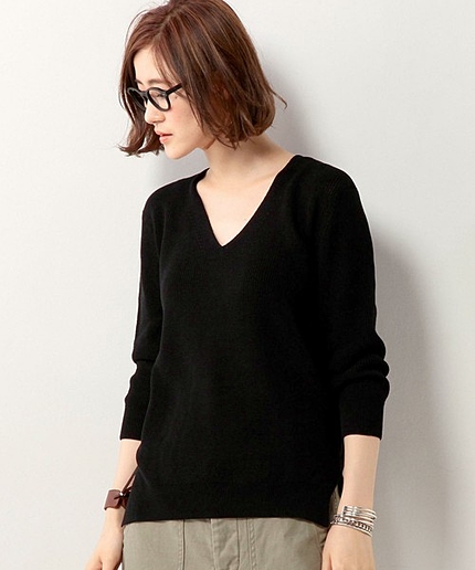 UBBT HT-CO Vネックスリット ニット