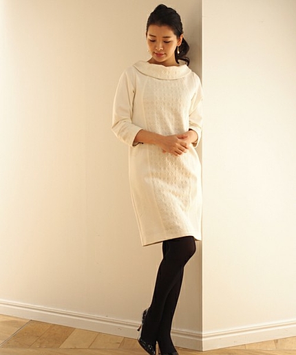 フラワーキルトジャガードボックスワンピース