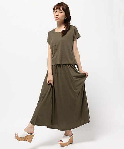 重ねカットマキシワンピース