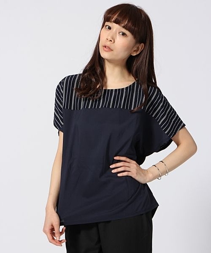 ストライプキリカエカットソー