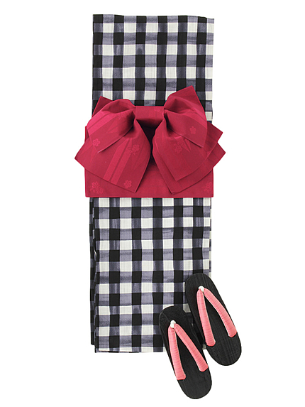 【SELECT】浴衣3点SET 矢羽根桜-1