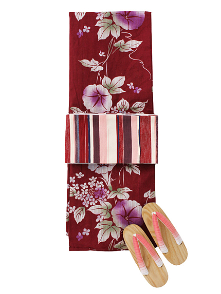 【SELECT】浴衣3点SET　しじら　横段