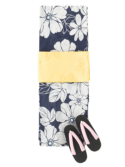 【SELECT】浴衣3点SET　蛍麻の葉柄－３