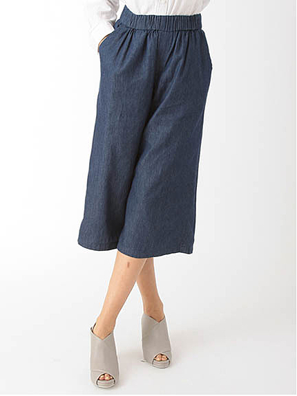 デニムミディパンツ