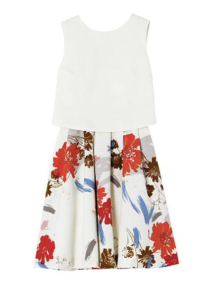 モダンオータムフラワーワンピース